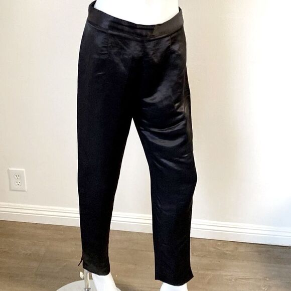 Vintage 90s Guess Collection Nylon Blend Straight Leg Black Dress Pant Trousers - Picture 1 of 6